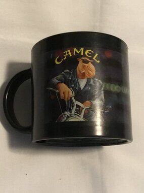 Vintage Camel Smoking Joe Biker Black Coffee Mug/Cup Super Jumbo 14oz